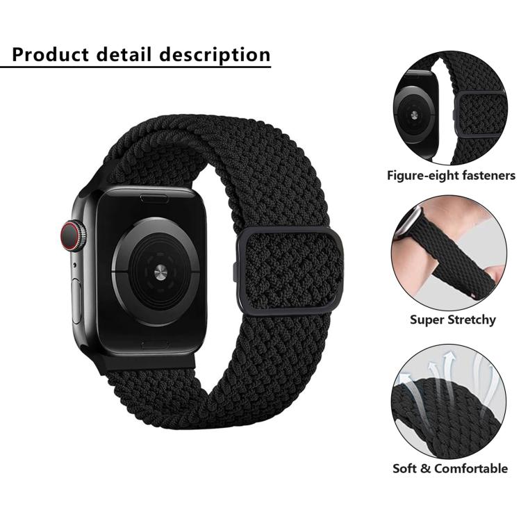 For Apple Watch 46mm / 49mm / 45mm / 44mm Kalebol Eight Buckle Nylon Braided Watch Band(Starlight) - Watch Bands by Kalebol | Online Shopping South Africa | PMC TechLife | Buy Now Pay Later Mobicred