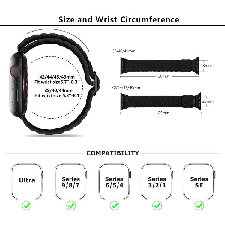 For Apple Watch 46mm / 49mm / 45mm / 44mm Kalebol Eight Buckle Nylon Braided Watch Band(Rainbow) - Watch Bands by Kalebol | Online Shopping South Africa | PMC TechLife | Buy Now Pay Later Mobicred