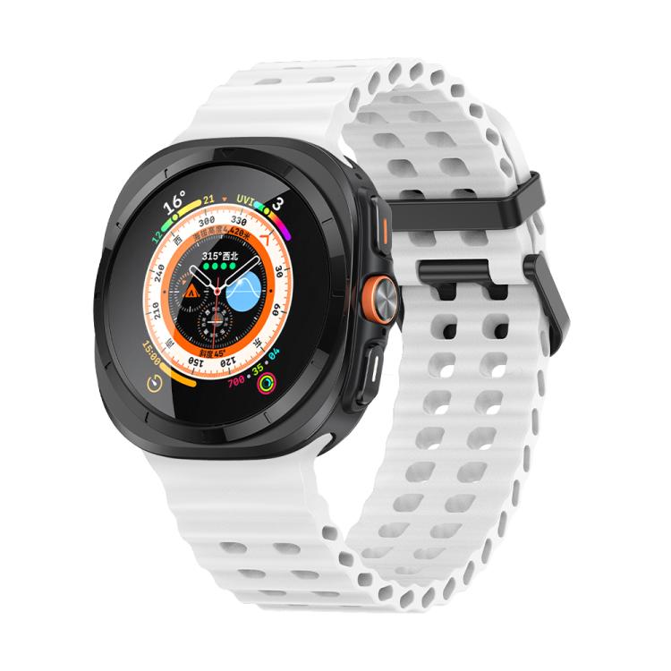 For Samsung Galaxy Watch Ultra 47mm Kalebol Porous Breathable Silicone Watch Band(White) - Watch Bands by Kalebol | Online Shopping South Africa | PMc TechLife | Buy Now Pay Later Mobicred