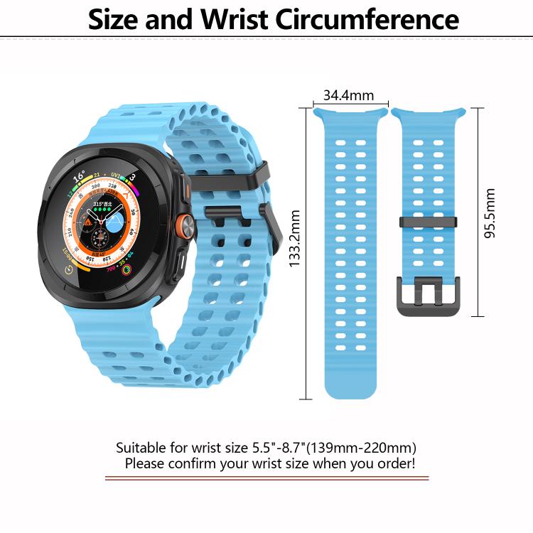 For Samsung Galaxy Watch Ultra 47mm Kalebol Porous Breathable Silicone Watch Band(Sky Blue) - Watch Bands by Kalebol | Online Shopping South Africa | PMc TechLife | Buy Now Pay Later Mobicred