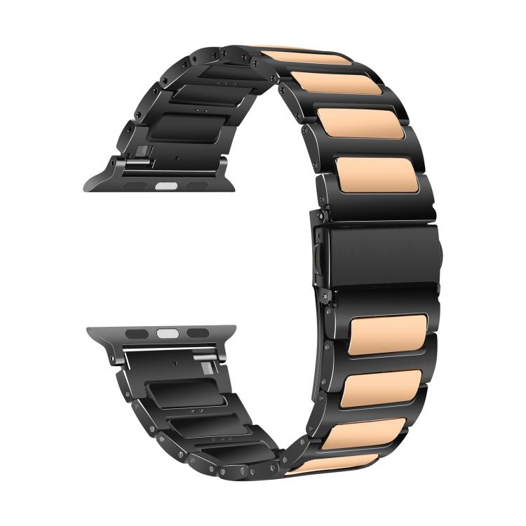For Apple Watch 46mm / 49mm / 45mm / 44mm Kalebol Tooling Metal Zinc Alloy Watch Band(Black Rose Gold) - free shipping - PMc TechLife - Order now!