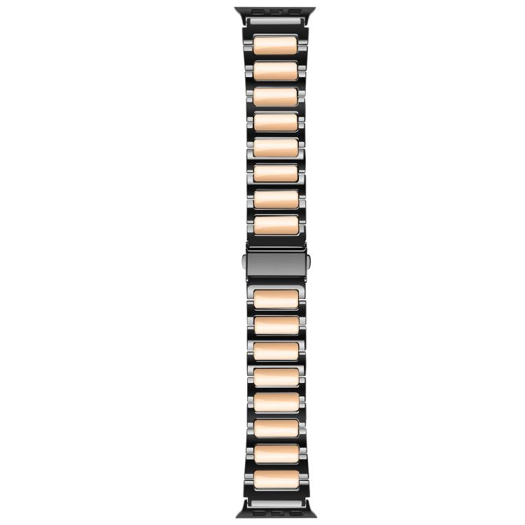 For Apple Watch 46mm / 49mm / 45mm / 44mm Kalebol Tooling Metal Zinc Alloy Watch Band(Black Rose Gold) - free shipping - PMc TechLife - Order now!
