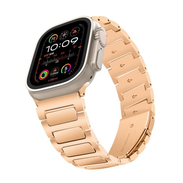 For Apple Watch 46mm / 49mm / 45mm / 44mm Kalebol Tooling Metal Zinc Alloy Watch Band(Rose Gold) - free shipping - PMc TechLife - Order now!
