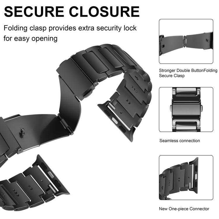 For Apple Watch 42mm / 41mm / 40mm / 38mm Kalebol Tooling Metal Zinc Alloy Watch Band(Black) - free shipping - PMc TechLife - Order now!