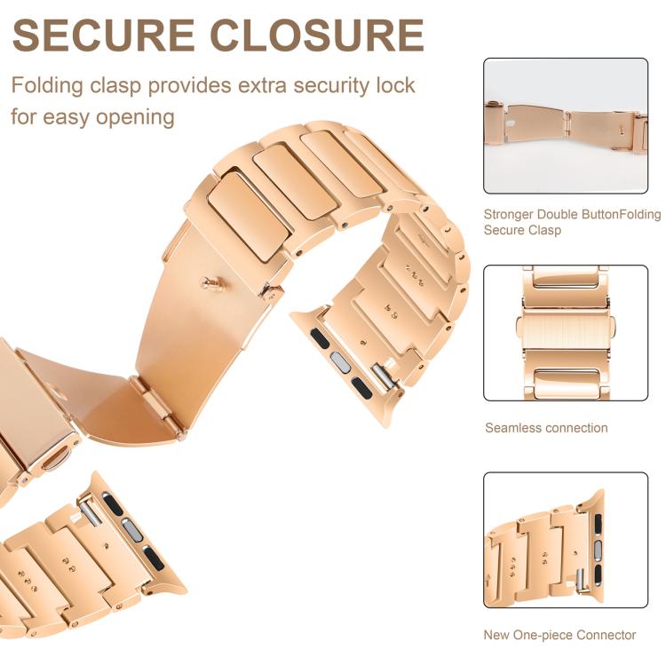 For Apple Watch 42mm / 41mm / 40mm / 38mm Kalebol Tooling Metal Zinc Alloy Watch Band(Rose Gold) - free shipping - PMc TechLife - Order now!