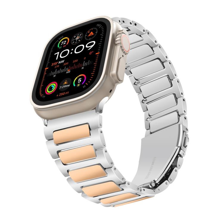 For Apple Watch 42mm / 41mm / 40mm / 38mm Kalebol Tooling Metal Zinc Alloy Watch Band(Silver Rose Gold) - free shipping - PMc TechLife - Order now!