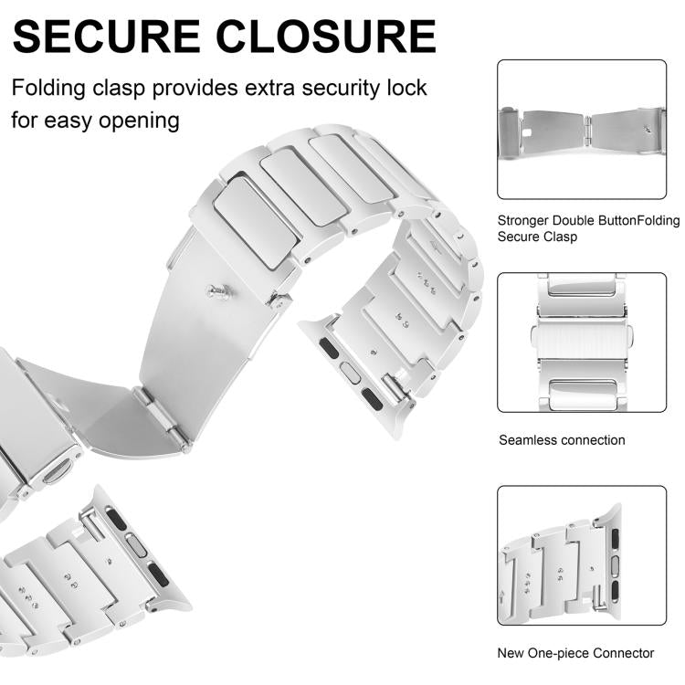 For Apple Watch 42mm / 41mm / 40mm / 38mm Kalebol Tooling Metal Zinc Alloy Watch Band(Silver) - free shipping - PMc TechLife - Order now!