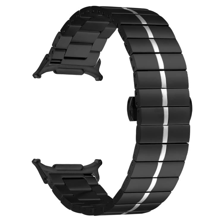 For Samsung Galaxy Watch Ultra 47mm / Ultra 2025 Kalebol One-bead Stainless Steel Watch Band(Black Silver) - free shipping - PMc TechLife - Order now!