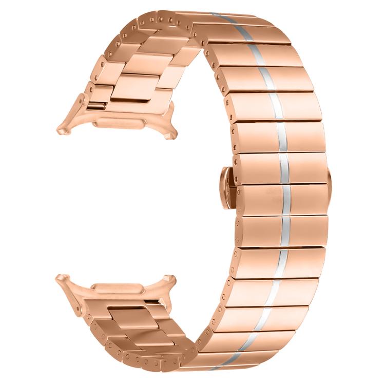 For Samsung Galaxy Watch Ultra 47mm / Ultra 2025 Kalebol One-bead Stainless Steel Watch Band(Rose Gold Silver) - free shipping - PMc TechLife - Order now!