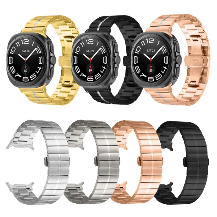 For Samsung Galaxy Watch Ultra 47mm / Ultra 2025 Kalebol One-bead Stainless Steel Watch Band(Rose Gold Silver) - free shipping - PMc TechLife - Order now!