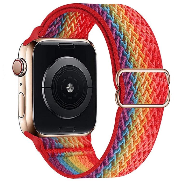 For Apple Watch 46mm / 49mm / 45mm / 44mm Kalebol Eight Buckle Wavy Braided Nylon Watch Band(Rainbow) - Watch Bands by Kalebol | Online Shopping South Africa | PMC TechLife | Buy Now Pay Later Mobicred