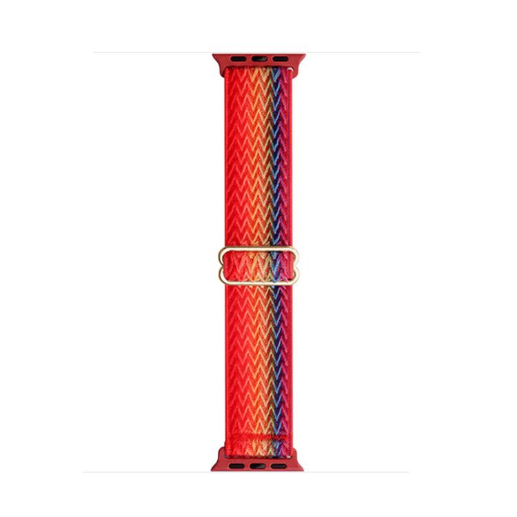 For Apple Watch 46mm / 49mm / 45mm / 44mm Kalebol Eight Buckle Wavy Braided Nylon Watch Band(Rainbow) - Watch Bands by Kalebol | Online Shopping South Africa | PMC TechLife | Buy Now Pay Later Mobicred