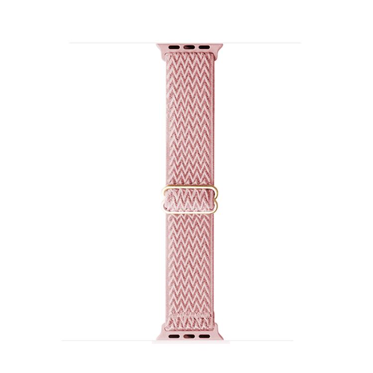 For Apple Watch 46mm / 49mm / 45mm / 44mm Kalebol Eight Buckle Wavy Braided Nylon Watch Band(Pink) - Watch Bands by Kalebol | Online Shopping South Africa | PMC TechLife | Buy Now Pay Later Mobicred