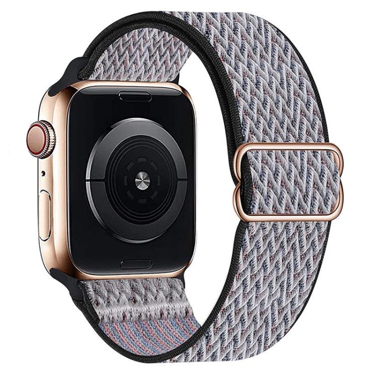 For Apple Watch 46mm / 49mm / 45mm / 44mm Kalebol Eight Buckle Wavy Braided Nylon Watch Band(Black Grey) - Watch Bands by Kalebol | Online Shopping South Africa | PMC TechLife | Buy Now Pay Later Mobicred