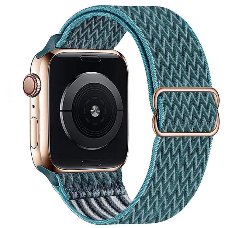 For Apple Watch 42mm / 41mm / 40mm / 38mm Kalebol Eight Buckle Wavy Braided Nylon Watch Band(Emerald Green) - Watch Bands by Kalebol | Online Shopping South Africa | PMC TechLife | Buy Now Pay Later Mobicred