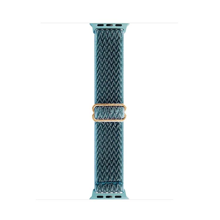 For Apple Watch 42mm / 41mm / 40mm / 38mm Kalebol Eight Buckle Wavy Braided Nylon Watch Band(Emerald Green) - Watch Bands by Kalebol | Online Shopping South Africa | PMC TechLife | Buy Now Pay Later Mobicred