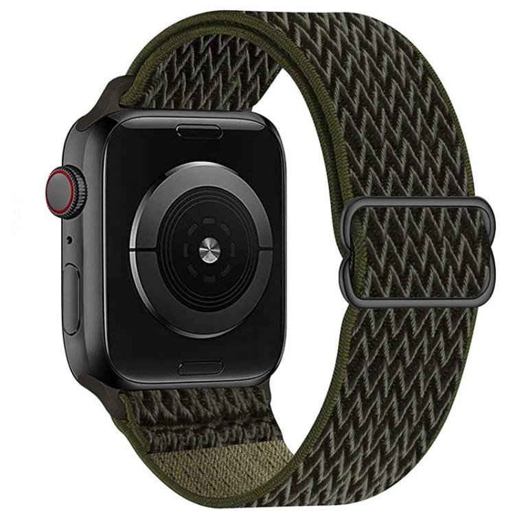 For Apple Watch 42mm / 41mm / 40mm / 38mm Kalebol Eight Buckle Wavy Braided Nylon Watch Band(Army Green) - Watch Bands by Kalebol | Online Shopping South Africa | PMC TechLife | Buy Now Pay Later Mobicred