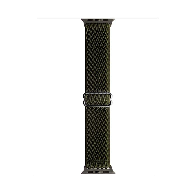 For Apple Watch 42mm / 41mm / 40mm / 38mm Kalebol Eight Buckle Wavy Braided Nylon Watch Band(Army Green) - Watch Bands by Kalebol | Online Shopping South Africa | PMC TechLife | Buy Now Pay Later Mobicred
