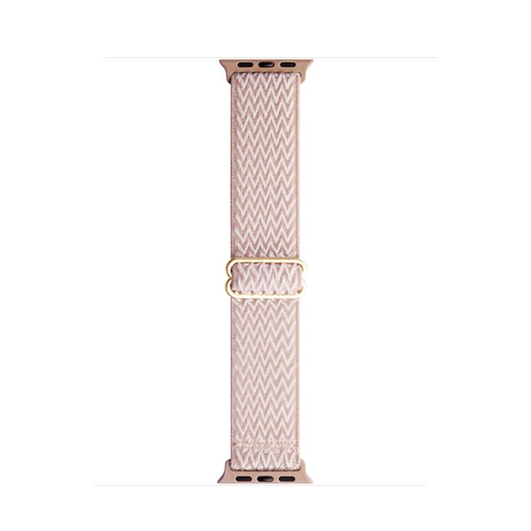 For Apple Watch 42mm / 41mm / 40mm / 38mm Kalebol Eight Buckle Wavy Braided Nylon Watch Band(Rose Pink) - Watch Bands by Kalebol | Online Shopping South Africa | PMC TechLife | Buy Now Pay Later Mobicred