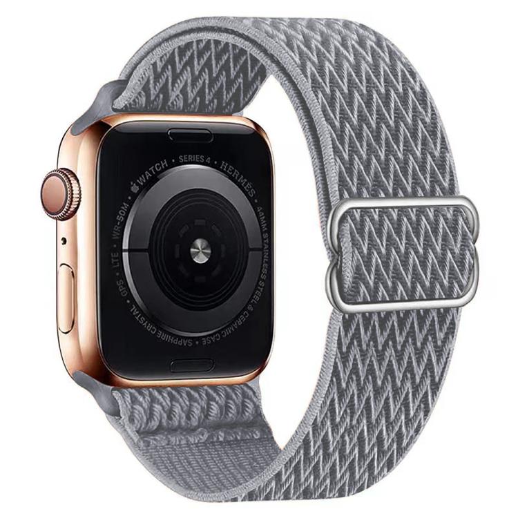 For Apple Watch 42mm / 41mm / 40mm / 38mm Kalebol Eight Buckle Wavy Braided Nylon Watch Band(Light Grey) - Watch Bands by Kalebol | Online Shopping South Africa | PMC TechLife | Buy Now Pay Later Mobicred