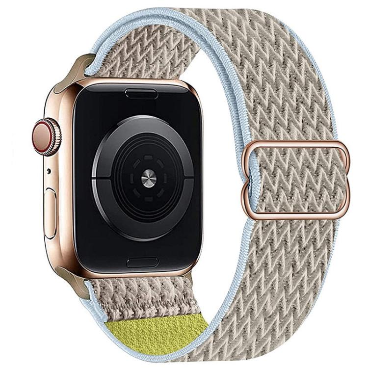 For Apple Watch 42mm / 41mm / 40mm / 38mm Kalebol Eight Buckle Wavy Braided Nylon Watch Band(Apricot) - Watch Bands by Kalebol | Online Shopping South Africa | PMC TechLife | Buy Now Pay Later Mobicred