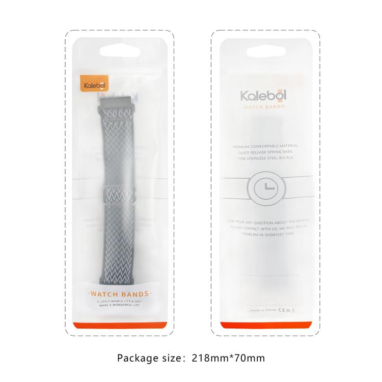 For Apple Watch 42mm / 41mm / 40mm / 38mm Kalebol Eight Buckle Wavy Braided Nylon Watch Band(Light Grey) - Watch Bands by Kalebol | Online Shopping South Africa | PMC TechLife | Buy Now Pay Later Mobicred