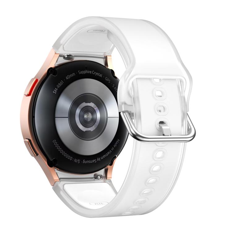 For Samsung Galaxy Watch 7  / 6 / 5 / 4 Kalebol Glacier Transparent Silicone Watch Band(White) - Watch Bands by Kalebol | Online Shopping South Africa | PMc TechLife | Buy Now Pay Later Mobicred