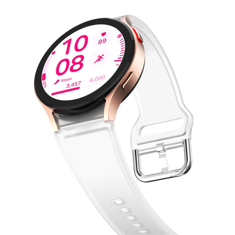 For Samsung Galaxy Watch 7  / 6 / 5 / 4 Kalebol Glacier Transparent Silicone Watch Band(White) - Watch Bands by Kalebol | Online Shopping South Africa | PMc TechLife | Buy Now Pay Later Mobicred