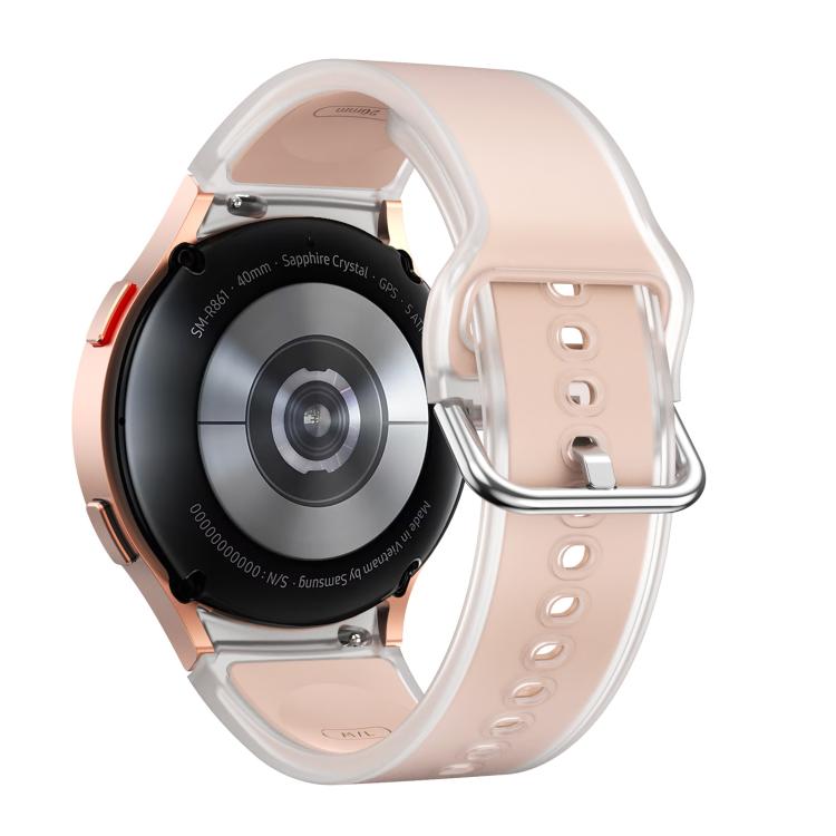 For Samsung Galaxy Watch 7  / 6 / 5 / 4 Kalebol Glacier Transparent Silicone Watch Band(Pink) - free shipping - PMc TechLife - Order now!