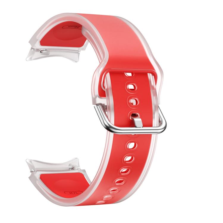 For Samsung Galaxy Watch 7  / 6 / 5 / 4 Kalebol Glacier Transparent Silicone Watch Band(Red) - free shipping - PMc TechLife - Order now!