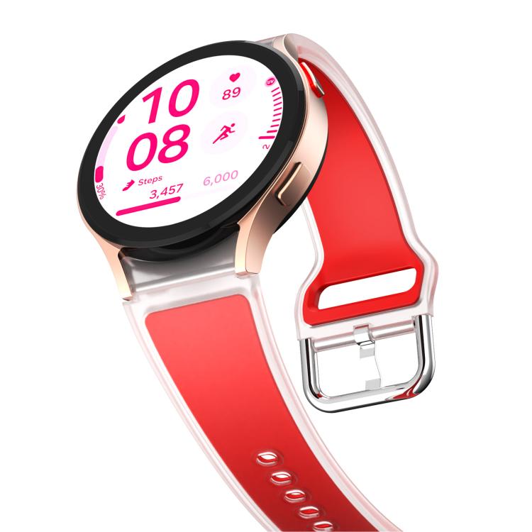 For Samsung Galaxy Watch 7  / 6 / 5 / 4 Kalebol Glacier Transparent Silicone Watch Band(Red) - free shipping - PMc TechLife - Order now!
