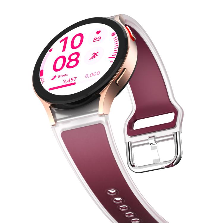 For Samsung Galaxy Watch 7  / 6 / 5 / 4 Kalebol Glacier Transparent Silicone Watch Band(Wine Red) - free shipping - PMc TechLife - Order now!