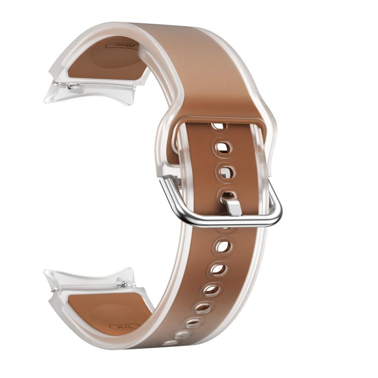 For Samsung Galaxy Watch 7  / 6 / 5 / 4 Kalebol Glacier Transparent Silicone Watch Band(Dark Brown) - free shipping - PMc TechLife - Order now!