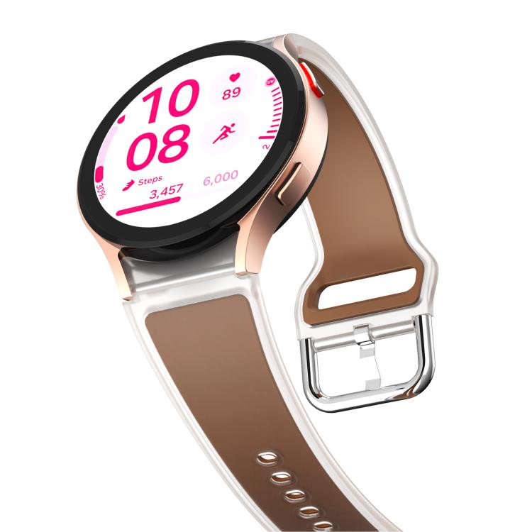 For Samsung Galaxy Watch 7  / 6 / 5 / 4 Kalebol Glacier Transparent Silicone Watch Band(Dark Brown) - free shipping - PMc TechLife - Order now!