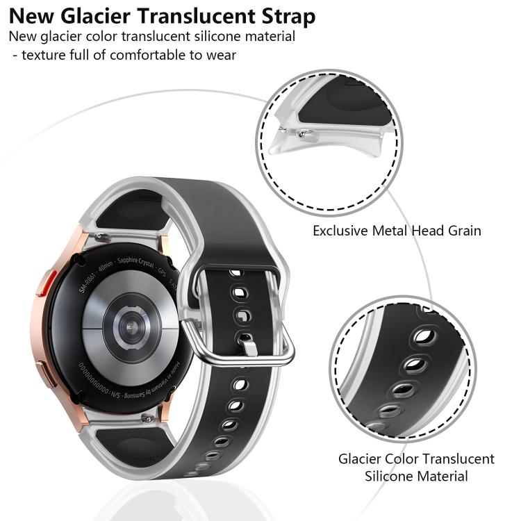 For Samsung Galaxy Watch 7  / 6 / 5 / 4 Kalebol Glacier Transparent Silicone Watch Band(Light Grey) - free shipping - PMc TechLife - Order now!