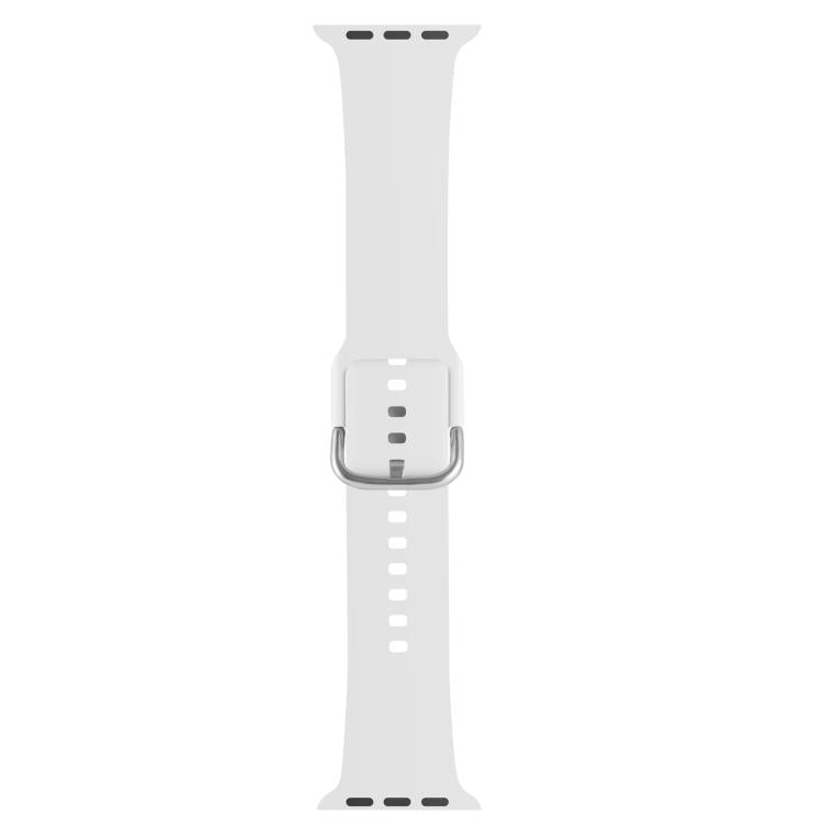 For Apple Watch 46mm / 49mm / 45mm / 44mm Kalebol Metal Pin Buckle Silicone Watch Band(White) - free shipping - PMc TechLife - Order now!