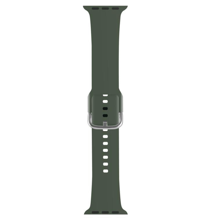 For Apple Watch 46mm / 49mm / 45mm / 44mm Kalebol Metal Pin Buckle Silicone Watch Band(Army Green) - Watch Bands by Kalebol | Online Shopping South Africa | PMC TechLife | Buy Now Pay Later Mobicred