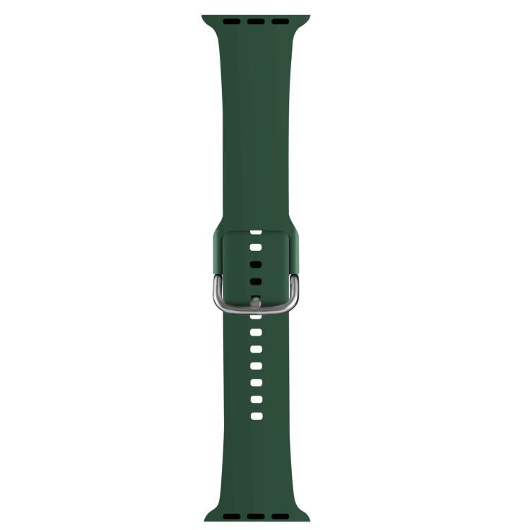 For Apple Watch 46mm / 49mm / 45mm / 44mm Kalebol Metal Pin Buckle Silicone Watch Band(Dark Green) - Watch Bands by Kalebol | Online Shopping South Africa | PMC TechLife | Buy Now Pay Later Mobicred