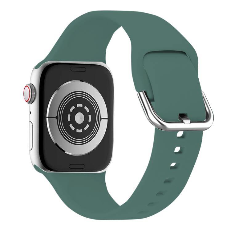 For Apple Watch 46mm / 49mm / 45mm / 44mm Kalebol Metal Pin Buckle Silicone Watch Band(Pine Green) - Watch Bands by Kalebol | Online Shopping South Africa | PMC TechLife | Buy Now Pay Later Mobicred