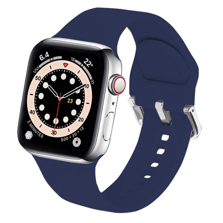 For Apple Watch 46mm / 49mm / 45mm / 44mm Kalebol Metal Pin Buckle Silicone Watch Band(Dark Blue) - Watch Bands by Kalebol | Online Shopping South Africa | PMC TechLife | Buy Now Pay Later Mobicred