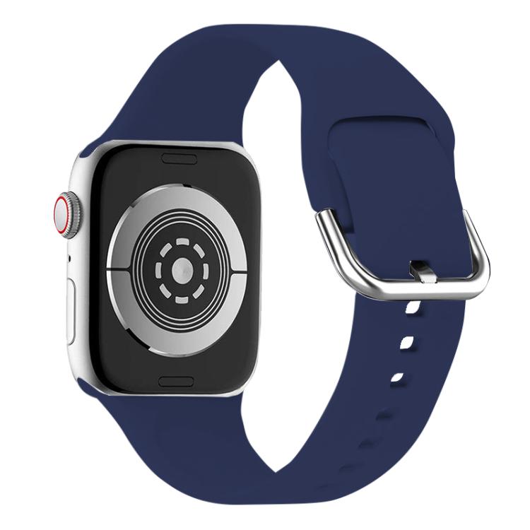 For Apple Watch 46mm / 49mm / 45mm / 44mm Kalebol Metal Pin Buckle Silicone Watch Band(Dark Blue) - Watch Bands by Kalebol | Online Shopping South Africa | PMC TechLife | Buy Now Pay Later Mobicred