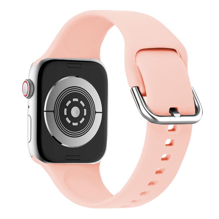 For Apple Watch 42mm / 41mm / 40mm / 38mm Kalebol Metal Pin Buckle Silicone Watch Band(Pink) - Watch Bands by Kalebol | Online Shopping South Africa | PMC TechLife | Buy Now Pay Later Mobicred