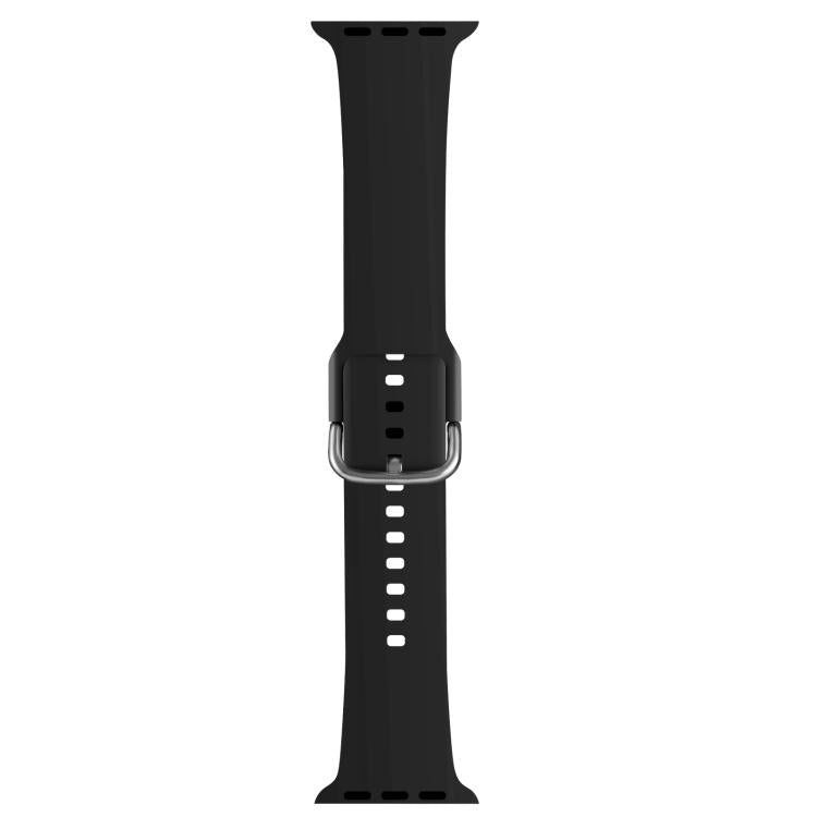 For Apple Watch 42mm / 41mm / 40mm / 38mm Kalebol Metal Pin Buckle Silicone Watch Band(Black) - Watch Bands by Kalebol | Online Shopping South Africa | PMC TechLife | Buy Now Pay Later Mobicred