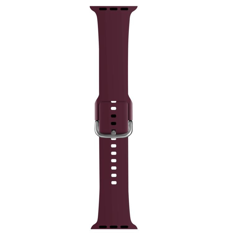For Apple Watch 42mm / 41mm / 40mm / 38mm Kalebol Metal Pin Buckle Silicone Watch Band(Wine Red) - Watch Bands by Kalebol | Online Shopping South Africa | PMC TechLife | Buy Now Pay Later Mobicred