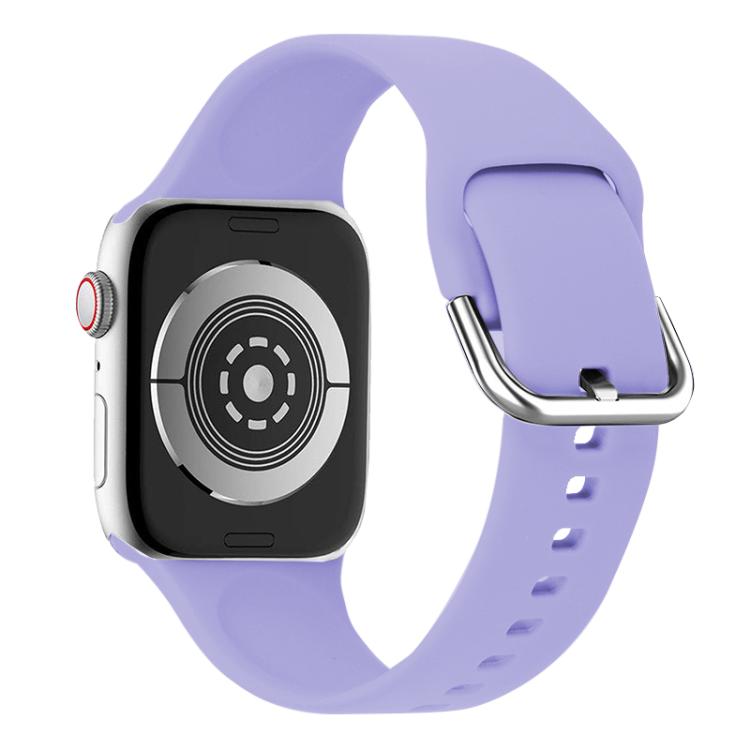 For Apple Watch 42mm / 41mm / 40mm / 38mm Kalebol Metal Pin Buckle Silicone Watch Band(Light Purple) - Watch Bands by Kalebol | Online Shopping South Africa | PMC TechLife | Buy Now Pay Later Mobicred