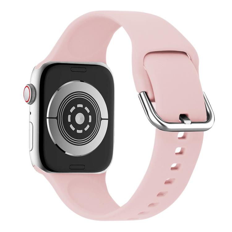 For Apple Watch 42mm / 41mm / 40mm / 38mm Kalebol Metal Pin Buckle Silicone Watch Band(Light Pink) - Watch Bands by Kalebol | Online Shopping South Africa | PMC TechLife | Buy Now Pay Later Mobicred