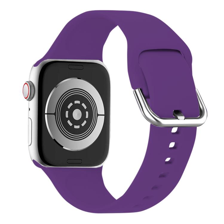 For Apple Watch 42mm / 41mm / 40mm / 38mm Kalebol Metal Pin Buckle Silicone Watch Band(Dark Purple) - Watch Bands by Kalebol | Online Shopping South Africa | PMC TechLife | Buy Now Pay Later Mobicred