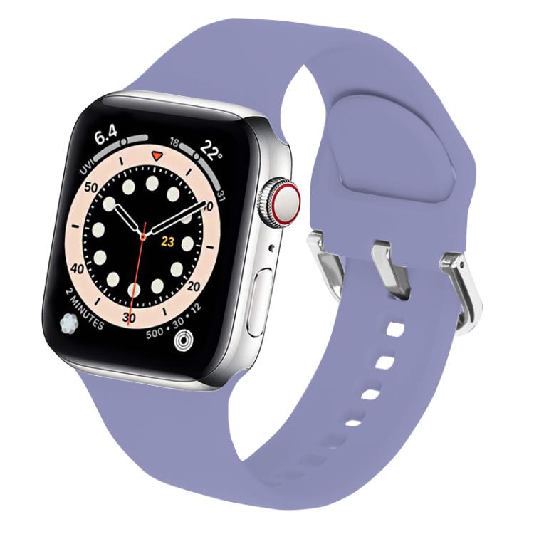 For Apple Watch 42mm / 41mm / 40mm / 38mm Kalebol Metal Pin Buckle Silicone Watch Band(Lavender) - Watch Bands by Kalebol | Online Shopping South Africa | PMC TechLife | Buy Now Pay Later Mobicred