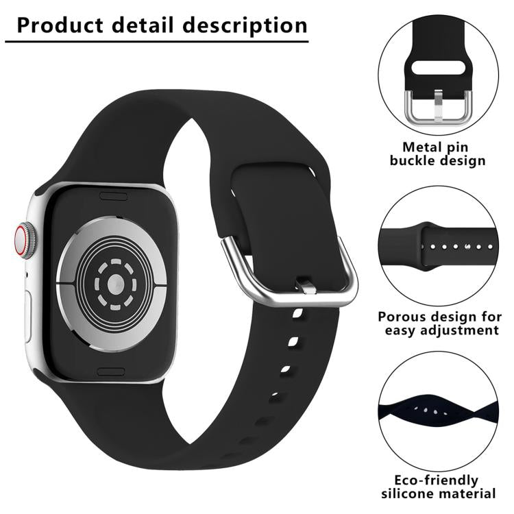 For Apple Watch 46mm / 49mm / 45mm / 44mm Kalebol Metal Pin Buckle Silicone Watch Band(White) - free shipping - PMc TechLife - Order now!