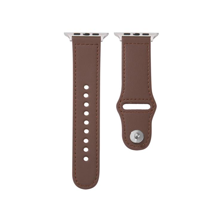 For Apple Watch 46mm / 49mm / 45mm / 44mm Kalebol Large Stud Buckle Leather Watch Band(Coffee) - free shipping - PMc TechLife - Order now!